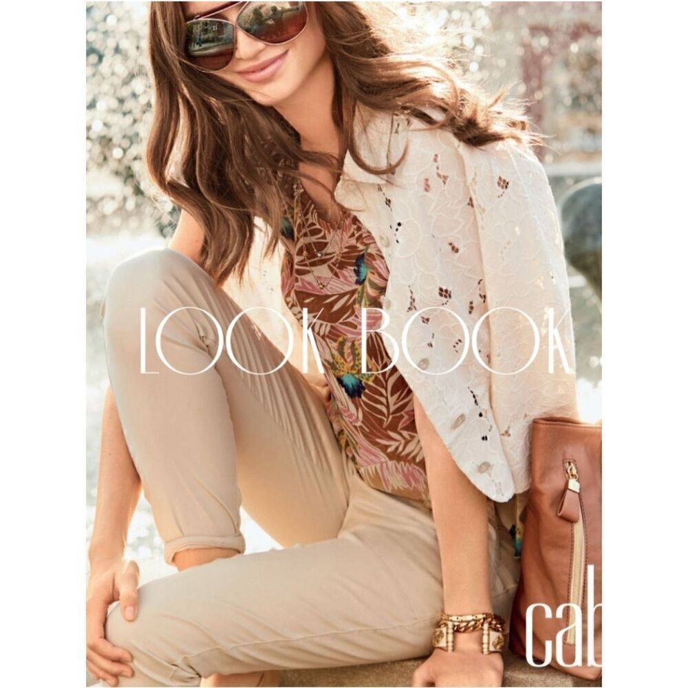 CAbi Ivory‎ Embroidered Lace Portrait Jacket Size M Career, Beigecore
